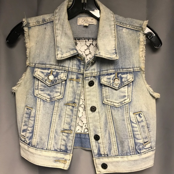 Jackets & Blazers - 🎉Lace back Cropped Denim Vest🎉